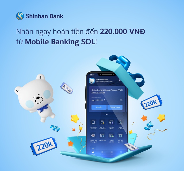 Hoàn tiền lên đến 220.000 đồng trên Mobile Banking SOL - Ảnh 1.