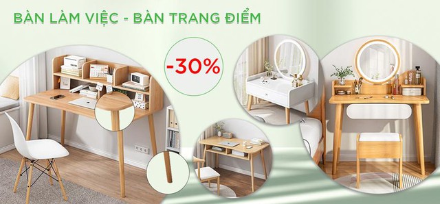 Nội thất decor nhà cửa đang giảm mạnh đến 30%, bàn trang điểm, bàn học làm việc giá chỉ vài trăm - Ảnh 1.