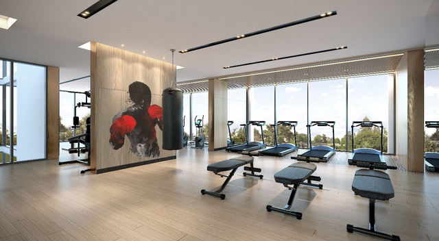Phòng gym hiện đại dành riêng cho các cư dân Masteri Waterfront.