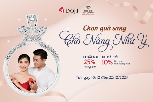 Ưu đ&atilde;i tới 25% trang sức sang cho n&agrave;ng như &yacute; dịp 20/10 - Ảnh 1.