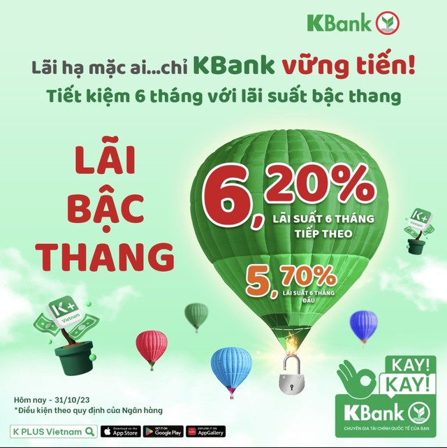 Nắm bắt ngay cơ hội tận hưởng lãi suất hấp dẫn từ KBank - Ảnh 1.