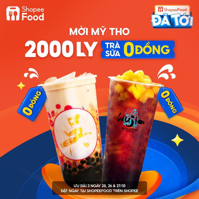 ShopeeFood chính thức chào sân Mỹ Tho, lấy lòng fan ẩm thực bằng 2.000 ly trà sữa - Ảnh 1.