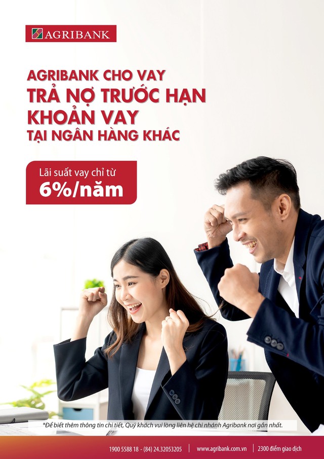 Agribank cho vay trả nợ trước hạn khoản vay tại các ngân hàng khác, lãi suất chỉ từ 6%/năm - Ảnh 1.