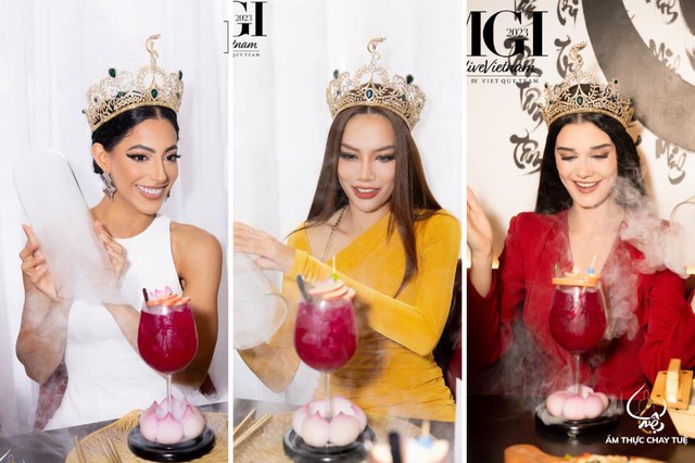 Top 10 Miss Grand International 2023 đổ bộ Nhà hàng Chay Tuệ: Ẩm thực chay nâng tầm quốc tế - Ảnh 4.