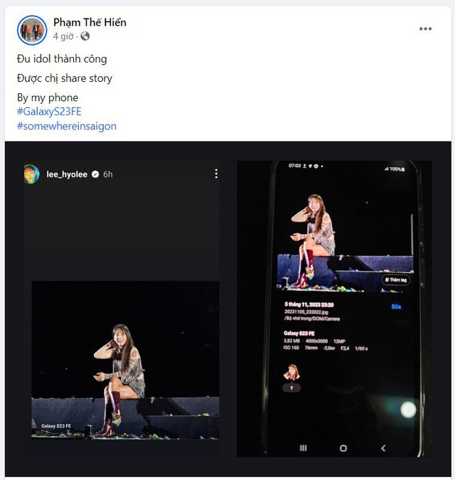 Fan Việt &ldquo;sướng rơn&rdquo; khi được chị đẹp Lee Hyori chia sẻ ảnh chụp bằng Galaxy S23 FE - Ảnh 2.