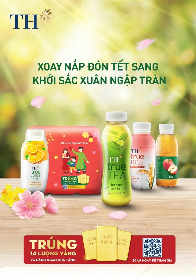 “Xoay nắp” đồ uống TH, trúng 14 lượng vàng cùng hàng ngàn quà tặng đón năm mới khởi sắc - Ảnh 1.