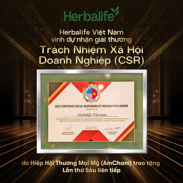 Herbalife Việt Nam lần thứ sáu nhận giải Trách nhiệm xã hội doanh nghiệp - Ảnh 1.