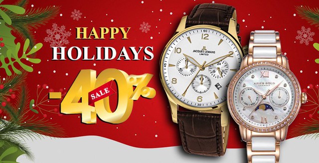 Happy Holidays - Happy Shopping với chương tr&igrave;nh giảm gi&aacute; sốc tới 40% tại Đăng Quang Watch - Ảnh 1.