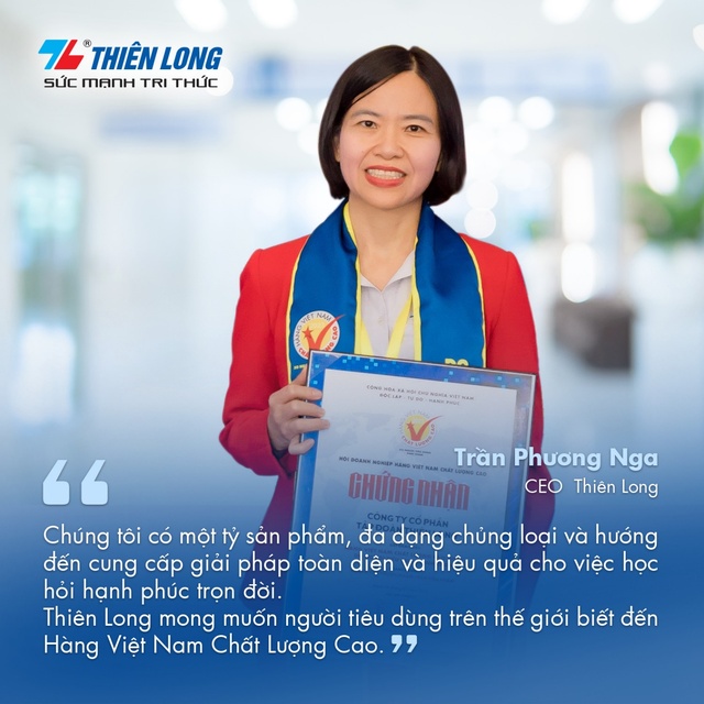 Thiên Long 27 lần liên tiếp nhận danh hiệu Hàng Việt Nam chất lượng cao - Ảnh 1.
