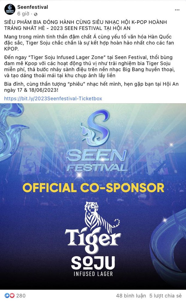 Tiger Soju Infused Lager - Sản phẩm bia đồng hành cùng Siêu nhạc hội Seen Festival - Ảnh 1.