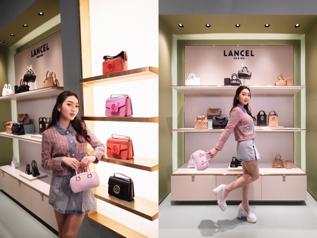 Jun Vũ v&agrave; Chloe Nguyễn chụp c&ugrave;ng hoa tươi v&agrave; t&uacute;i xinh, kỷ niệm 1 năm khai trương cửa h&agrave;ng Lancel Saigon Centre - Ảnh 2.