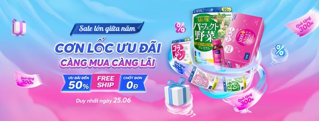 Cơn lốc ưu đãi càng mua càng lãi, DHC mua 1 tặng 1 duy nhất 25/6 - Ảnh 1.