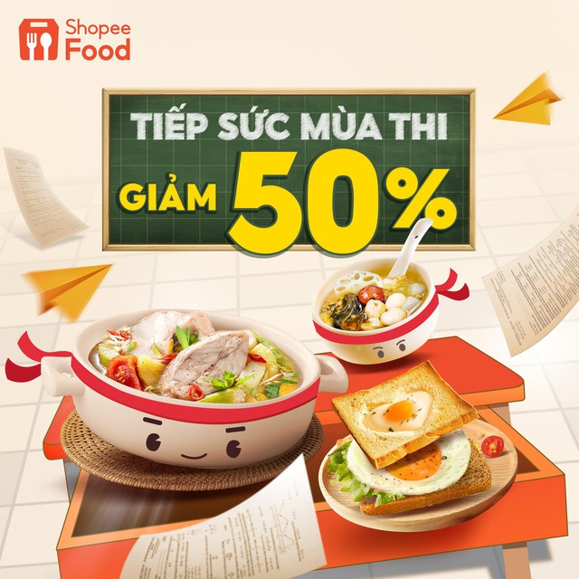 Đồng h&agrave;nh c&ugrave;ng sĩ tử 2K5 chinh phục c&aacute;nh cửa đại học, ShopeeFood chơi lớn giảm ngay nửa gi&aacute; - Ảnh 1.