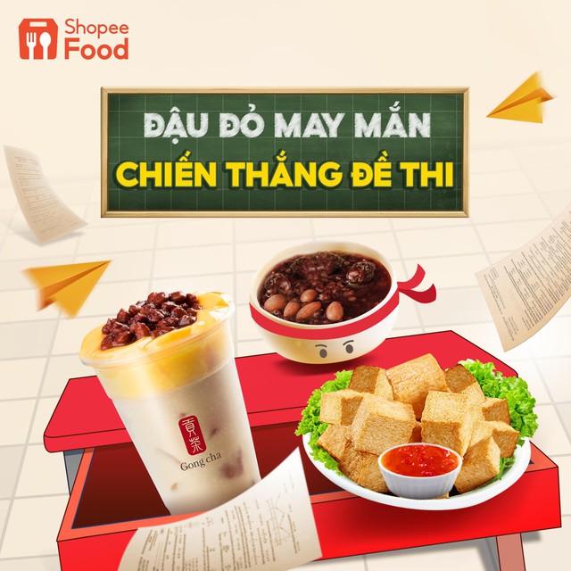 Trước thềm thi cử, ShopeeFood mời sĩ tử 7749 món từ đậu đỏ kèm lời chúc may mắn và thành công - Ảnh 1.