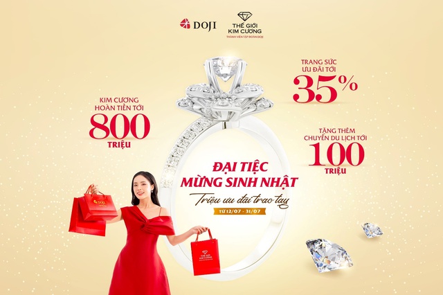 DOJI v&agrave; Thế giới Kim Cương ưu đ&atilde;i tới 35% mừng sinh nhật - Ảnh 1.