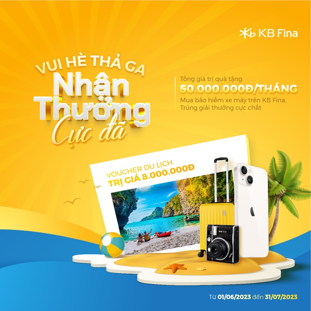 Mua bảo hiểm - Tr&uacute;ng iPhone với chương tr&igrave;nh Vui h&egrave; thả ga, nhận thưởng cực đ&atilde; c&ugrave;ng KB Fina - Ảnh 1.