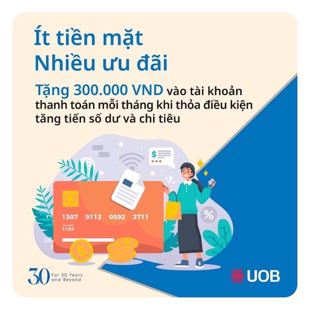 Ngân hàng UOB Việt Nam “khao” to sinh nhật 30 tuổi: Tặng tiền khi mở tài khoản và chi tiêu - Ảnh 1.