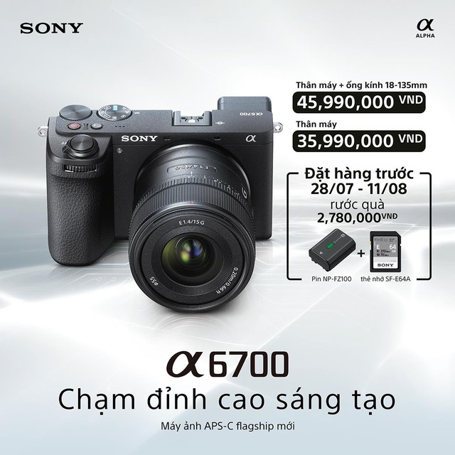 Sony ra mắt m&aacute;y ảnh APS-C thế hệ mới &alpha;6700 mang đến chất lượng h&igrave;nh ảnh vượt trội v&agrave; hiệu suất quay phim ấn tượng - Ảnh 4.