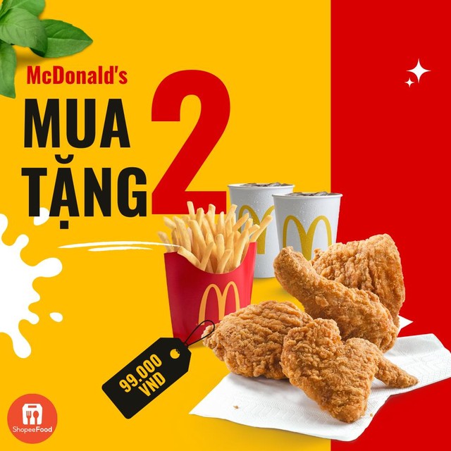 Mới đầu tuần, ShopeeFood đã chiêu đãi tín đồ gà rán McDonald’s ưu đãi Mua 2 tặng 2 đầy hấp dẫn - Ảnh 1.