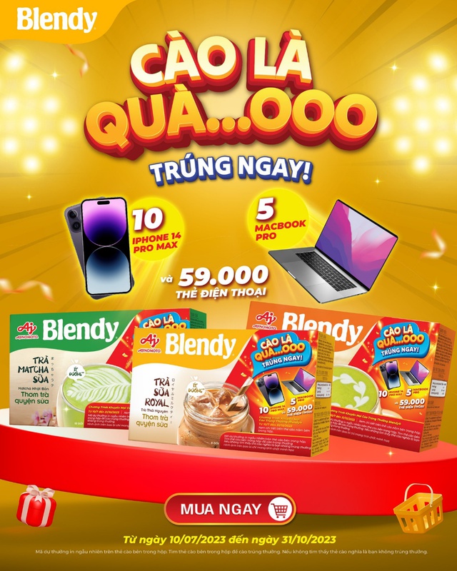 C&agrave;o l&agrave; tr&uacute;ng loạt MacBook Pro, iPhone 14 Pro Max khi mở hộp tr&agrave; sữa Blendy&reg; - Ảnh 3.