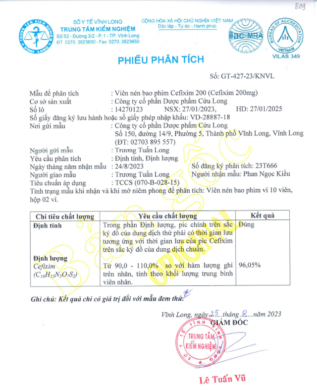 Cục quản lý dược ra công văn về thuốc giả Cefixim 200, Dược Cửu Long khuyến cáo gì? - Ảnh 1.