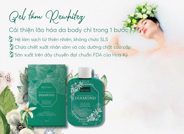 Chống l&atilde;o h&oacute;a to&agrave;n th&acirc;n với Gel tắm Diamond của Rewhitez - Ngại g&igrave; kh&ocirc;ng thử? - Ảnh 1.