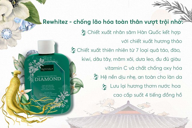 Chống l&atilde;o h&oacute;a to&agrave;n th&acirc;n với Gel tắm Diamond của Rewhitez - Ngại g&igrave; kh&ocirc;ng thử? - Ảnh 2.