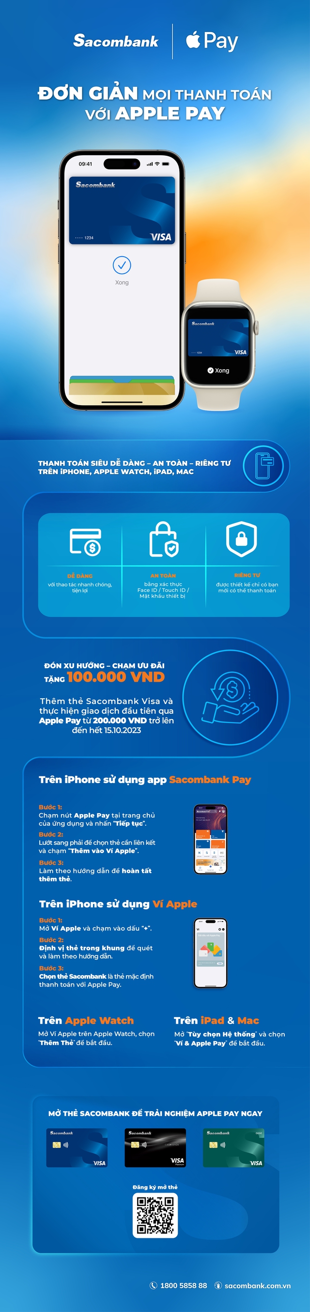 Đơn giản mọi thanh toán với Apple Pay & thẻ Sacombank Visa - Ảnh 1.