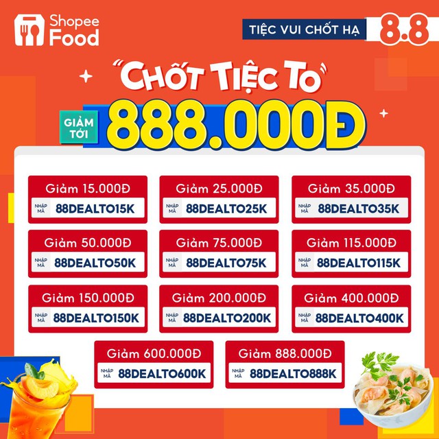 ShopeeFood chốt hạ với trăm ng&agrave;n ưu đ&atilde;i xoay quanh số 8, t&iacute;n đồ ăn uống rần rần k&eacute;o nhau l&ecirc;n app săn t&agrave;i lộc - Ảnh 5.