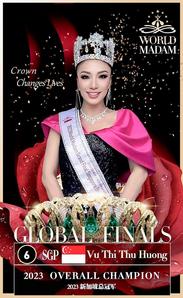 Vũ Thị Thu Hường, người phụ nữ Việt đăng quang World Madam Singapore 2023 - Ảnh 1.