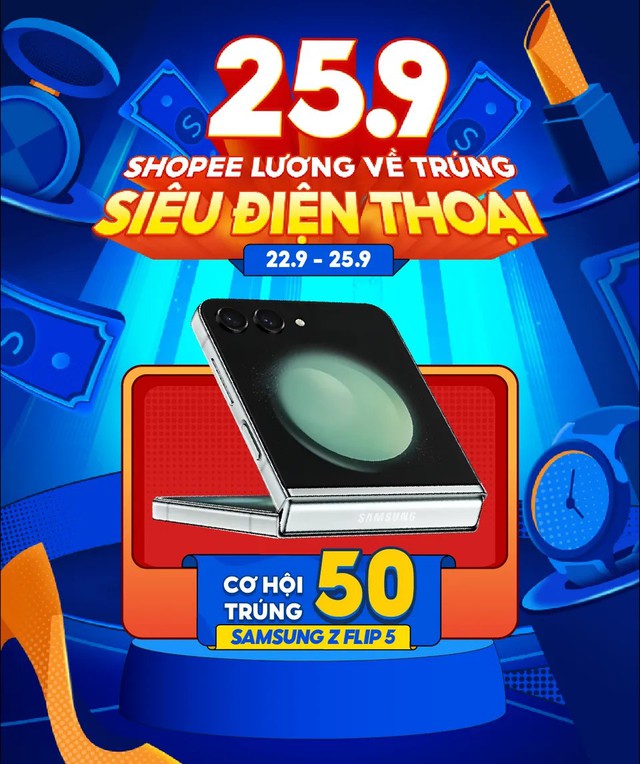 Rủng rỉnh lương về, lên đồ đón Trung thu, rinh Galaxy Z Flip5 trên Shopee - Ảnh 1.