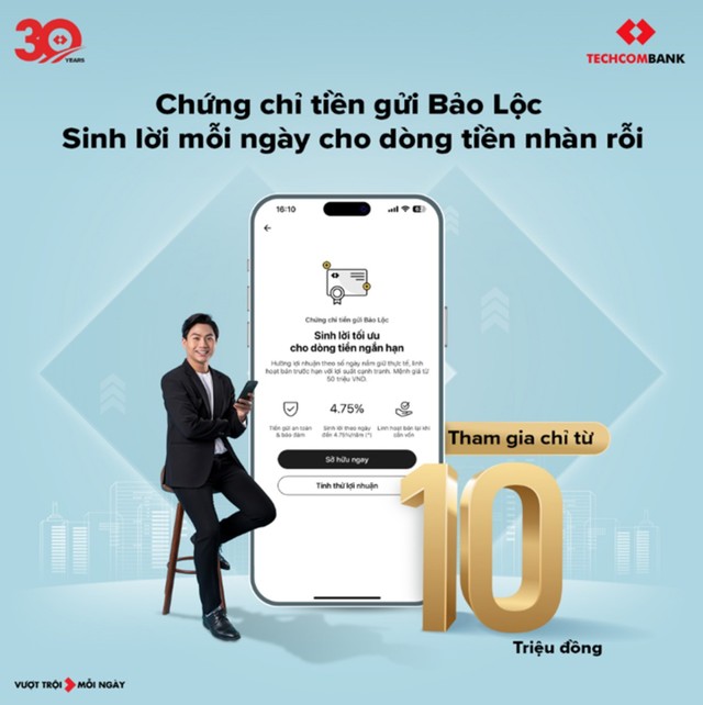 Chứng chỉ tiền gửi Bảo Lộc: Dễ dàng mua bán trên Techcombank mobile - Ảnh 2.