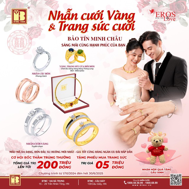 Mừng ngày chung đôi, trọn đời gắn kết cùng nhẫn cưới, trang sức cưới vàng của Bảo Tín Minh Châu - Ảnh 4.