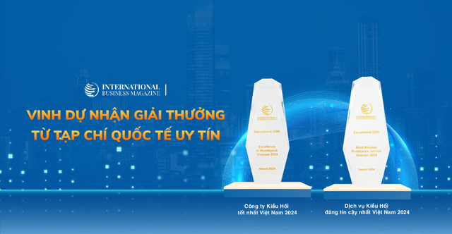 Sacombank-SBR tiếp tục được vinh danh công ty Kiều hối tốt nhất Việt Nam- Ảnh 1.