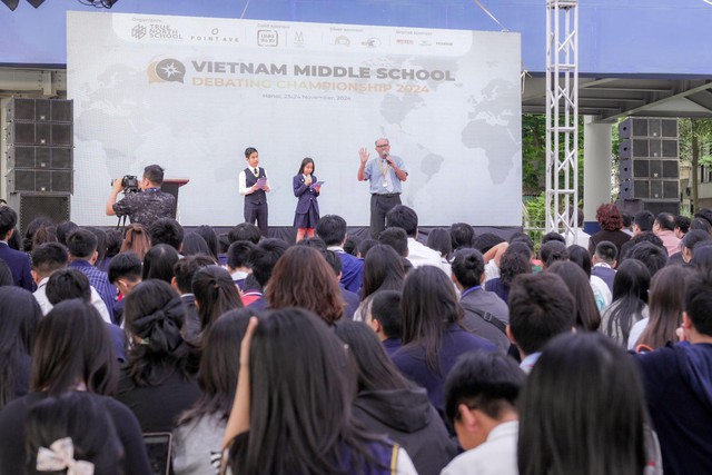 Giải tranh biện Vietnam Middle School Debate Championship 2024 thu hút hơn 350 thí sinh tranh tài - Ảnh 1.