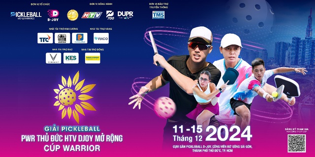 Giải pickleball PWR Thủ Đức HTV DJOY mở rộng - Cúp WARRIOR chính thức diễn ra vào tháng 12 - Ảnh 1.