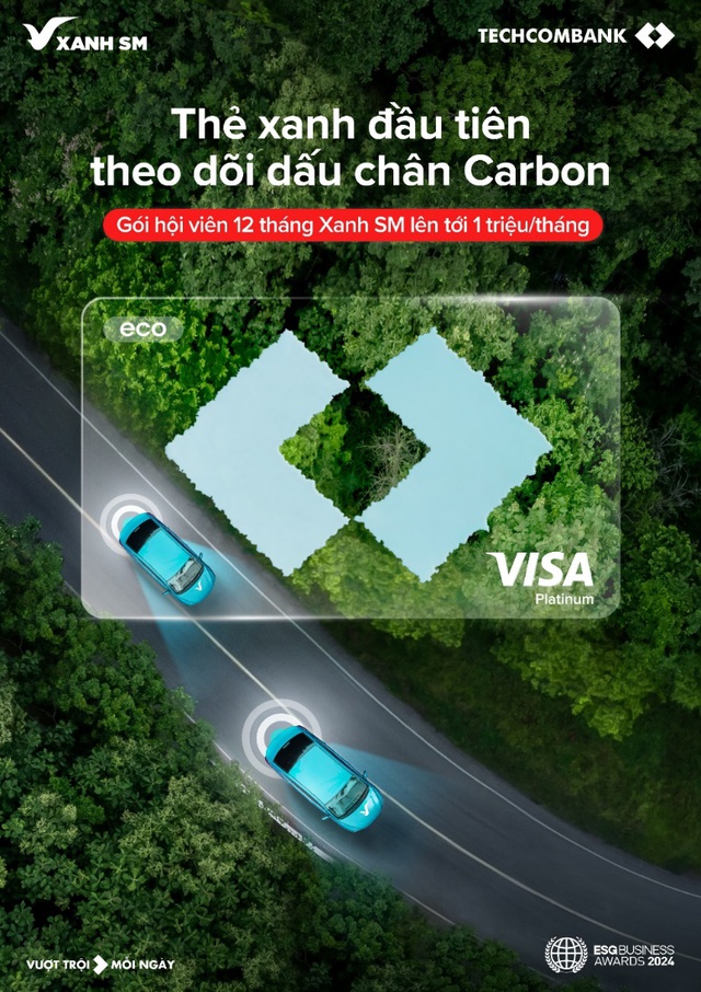 Techcombank ra mắt thẻ xanh đầu tiên theo dõi dấu chân carbon cho bạn tiến bước sống xanh mỗi ngày - Ảnh 2.