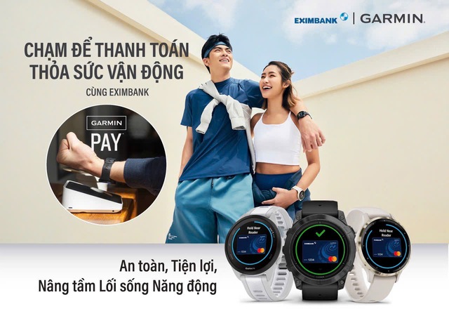 Eximbank ra mắt dịch vụ thanh toán Garmin Pay qua thẻ Eximbank Mastercard: Bước đột phá cho lối sống năng động - Ảnh 1.