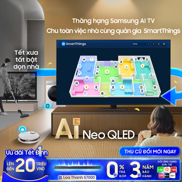 Tết làm gì cũng đỉnh với Samsung AI TV, niềm vui nhân đôi với ưu đãi đến 40 triệu đồng - Ảnh 5.