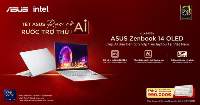 “Tết ASUS rực rỡ - Rước trợ thủ AI” với chip AI tiên phong tích hợp trên laptop tại Việt Nam - Zenbook 14 OLED - Ảnh 5.
