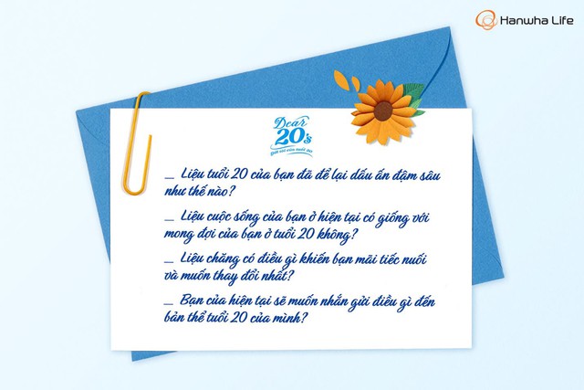 Hanwha Life Việt Nam khởi động cuộc thi viết &ldquo;Dear 20&rsquo;s - Gửi t&ocirc;i của tuổi 20&rdquo; tr&ecirc;n nền tảng ứng dụng di động Hanwha Life+ - Ảnh 2.