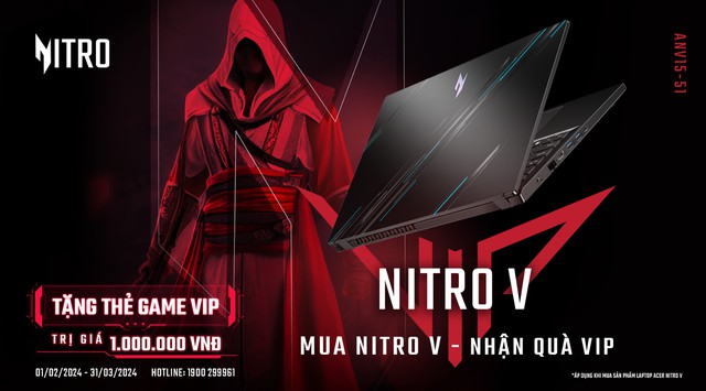 Đẳng cấp game thủ: Mua Laptop Nitro V - Nhận ngay qu&agrave; VIP, trị gi&aacute; 1 triệu VNĐ - Ảnh 1.