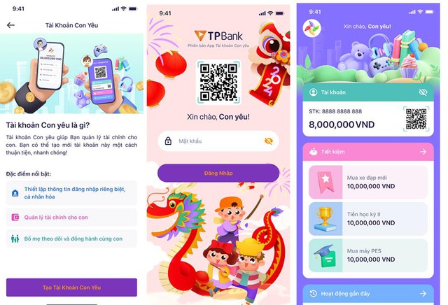 Vui tết số, QR lì xì - App TPBank ra mắt Tài khoản Con yêu - Ảnh 1.