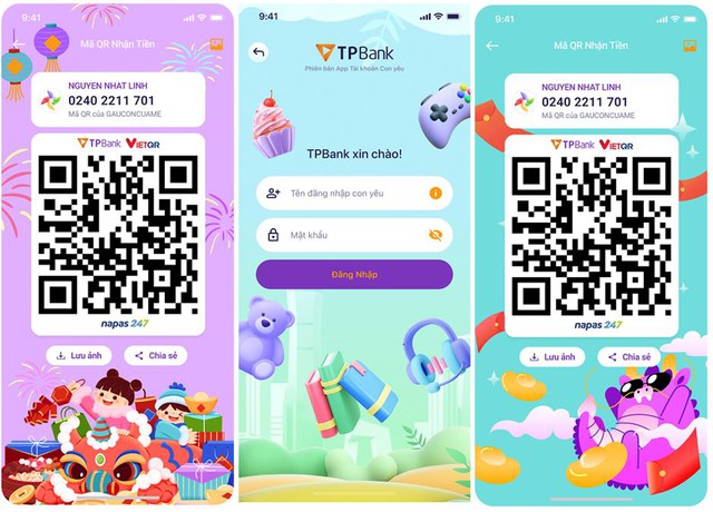 Vui tết số, QR lì xì - App TPBank ra mắt Tài khoản Con yêu - Ảnh 2.