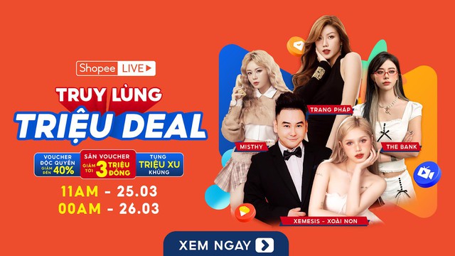 Trang Ph&aacute;p, MisThy, Xemesis, Xo&agrave;i Non đổ bộ Shopee Live, khao người xem loạt deal khủng - Ảnh 1.