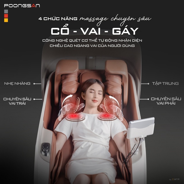 Sự khác biệt của đỉnh cao công nghệ của ghế massage Poongsan MCP 906 - Ảnh 2.