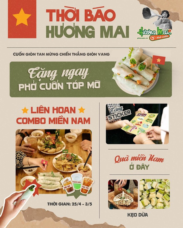 Phở cuốn Hương Mai ra mắt concept bao cấp thú vị nhân dịp lễ 30/04 - Ảnh 6.