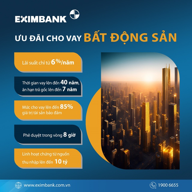  Eximbank mạnh tay ưu đãi cho vay bất động sản - Ảnh 1.