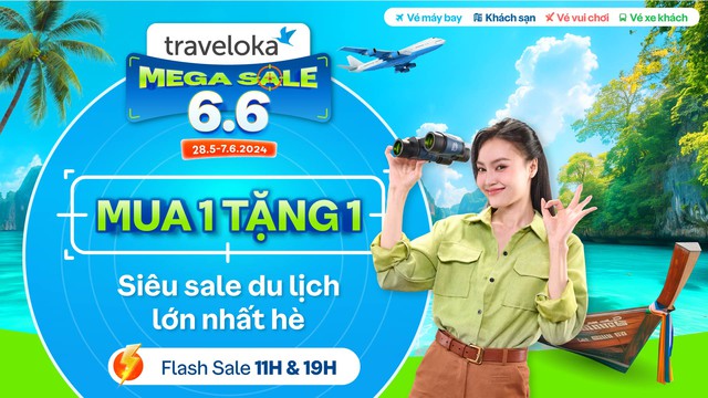 Traveloka Mega Sale 6.6: Mua 1 tặng 1 khủng, mở màn mùa du lịch hè 2024 - Ảnh 1.