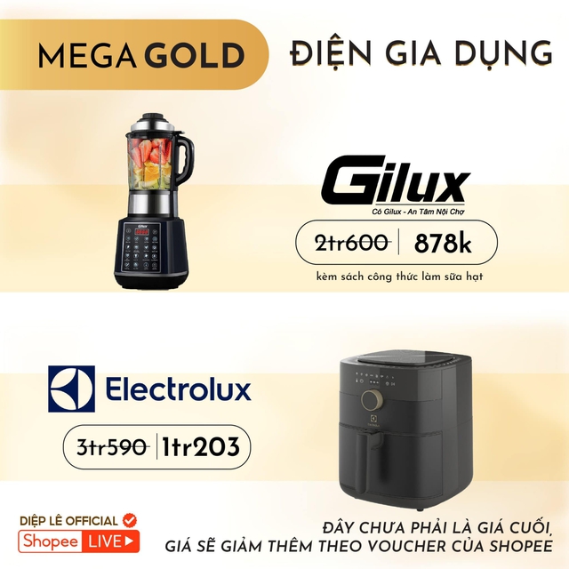 Đúng chất Mega Gold, Diệp Lê tung kho voucher 36 tỷ cùng 2 lượng vàng tặng khán giả Shopee Live - Ảnh 3.
